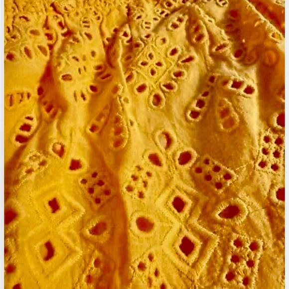 Sundance Selma Yellow Embroidered Eyelet Peasant Dress Midi - Picture 4 of 8